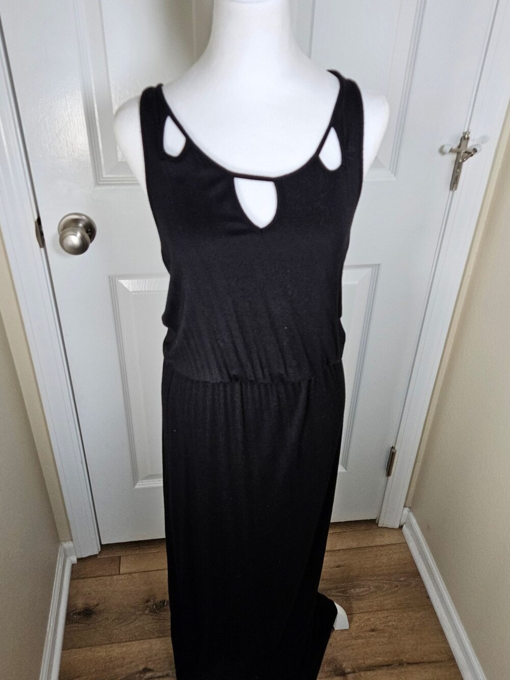 Pleione Maxi Dress Sleeveless Cutout Black Women's Size Small